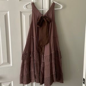 Anthropologie dress, size 6. Brownish/purple with bow. Super cute.